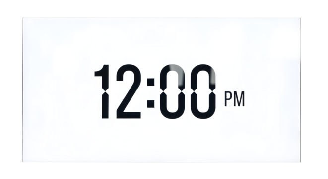 12 PM Digital Clock Display