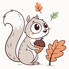 squirrel with acorn