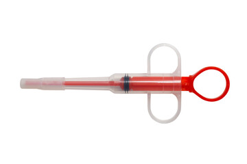 The pet capsule dispensing tool isolated on white background. Capsule Tablets Pill and Liquid Feeding Dispenser Tool for cats and dogs.