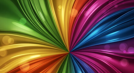 Abstract Rainbow Swirl: Vibrant Multicolor Background with Light Bursts, Flowing Curves & Spectrum Pattern for Graphic Design & Creative Projects