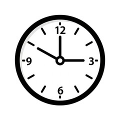 Simple black and white analog clock showing time.