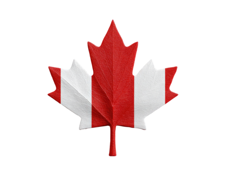 Maple leaf design, red and white