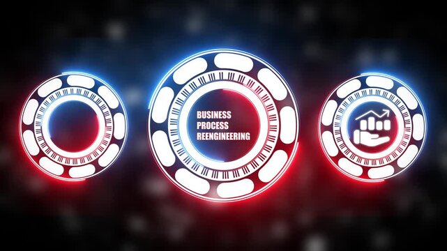 A BUSINESS PROCESS REENGINEERING concept on a futuristic ,Blue wave digital data flow. Seamless loop technology network background concept.