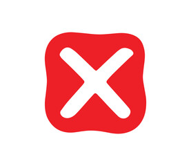 Fototapeta premium Cancel Cross Red Icon