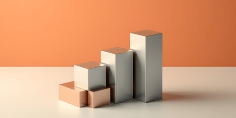  abstract Economic growth visualization background with layered steps of stairway ascending diagonally representing success and growth in business