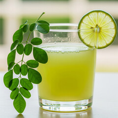 Moringa Leaf Juice with Lime - Jus Daun Kelor Segar dengan Jeruk Nipis