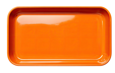Empty orange rectangular tray (1)