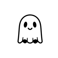 a ghost is shown in a simple line drawing