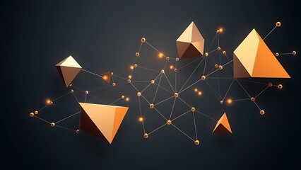 Abstract geometric shapes in metallic tones, symbolizing modern connectivity and communication.