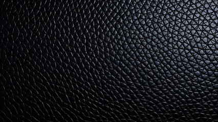 Close-up of black leather texture with intricate patterns, highlighting detail and sophistication.