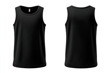 Black sleeveless top, front and back views