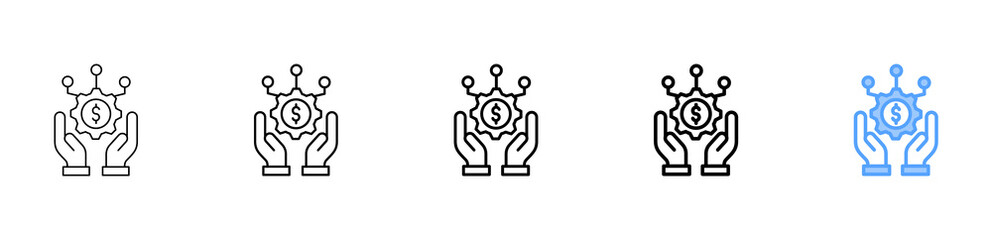 Tech Funding Icon Different Style Outline Collection Set 