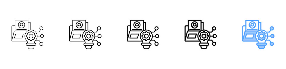 Technology Portfolio Icon Different Style Outline Collection Set 