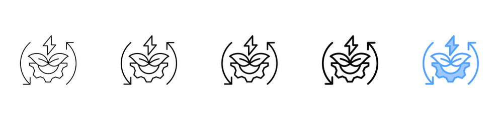Renewable Energy Tech Icon Different Style Outline Collection Set 