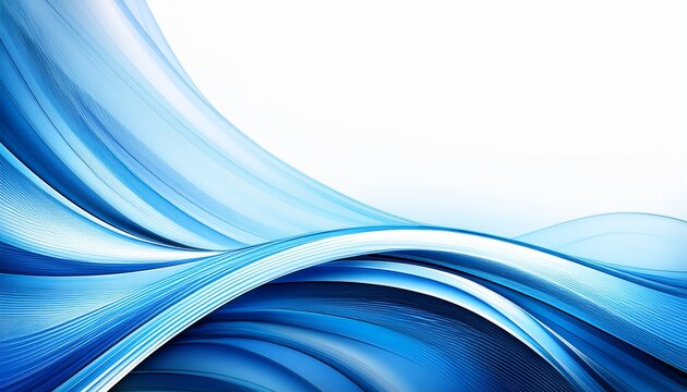 abstract blue line design with white space and white background