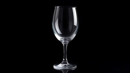 Elegant wine glass glowing with reflections, isolated on a dark and sophisticated backdrop.