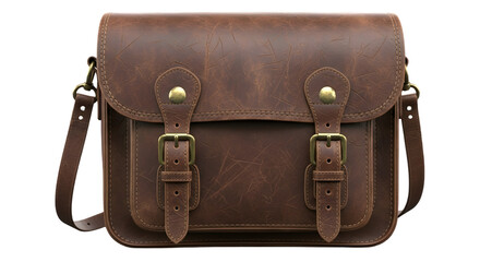Brown leather messenger bag