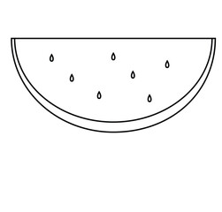 cute cartoon hand drawn vector watermelon outline.