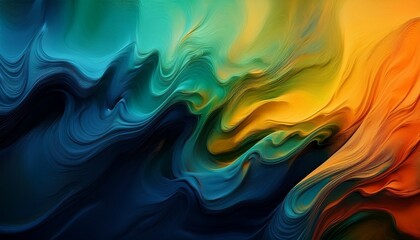abstract gradient texture background a serene blend of deep colors flowing from black to blue green yellow orange hues perfect for creative projects