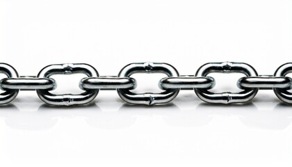 Obraz premium metal chain isolated on white background cut out for industrial security and design use