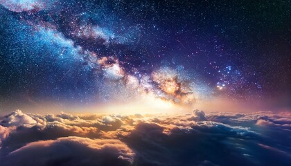 Obraz premium celestial cloud and star field in deep space