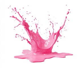 Pink paint splash on white background (1)
