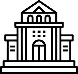 Building outline icon vector on white background