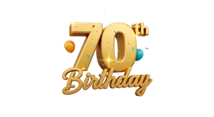 70th Birthday Golden Celebration Design