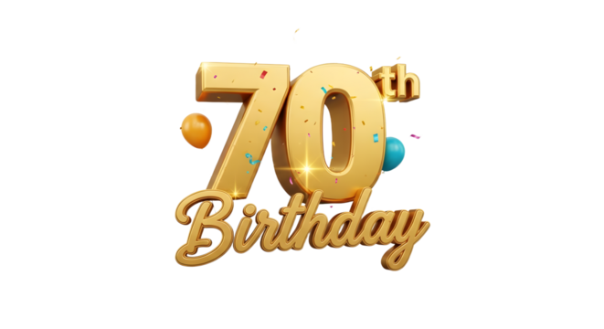70th Birthday Golden Celebration Design - Powered by Adobe