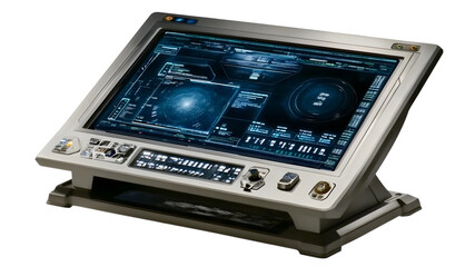 Advanced control monitor for space operations sci-fi setting digital display high-tech environment
