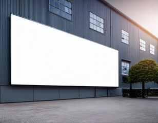 mockups of advertising billboards on the wall of a factory or warehouse building blank mockup display of an advertising poster
