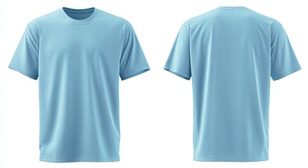 Light-blue crew-neck t-shirt, front and back views