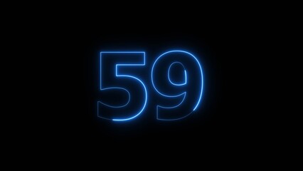 Neon business 59 number icon illustration background. Countdown number icon illustration.