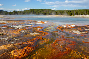 Rainbow Pool at National Yellowstone Park, USA.