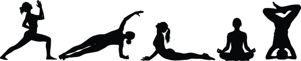 Yoga silhouettesitness, meditation, flexibility, wellness, exercise, calm, strength, posture, body awareness, spiritual practice, core training, peaceful mind, healthy lifestyle, yoga routine