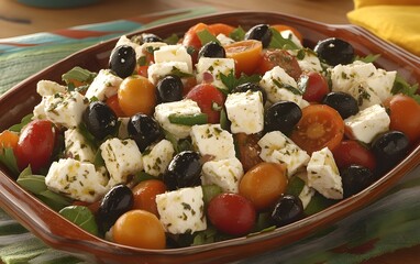 Delicious Feta Cheese Salad with Olives and Tomatoes