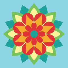 Vibrant floral vector illustration with a colorful abstract pattern of spring flowers and leaves