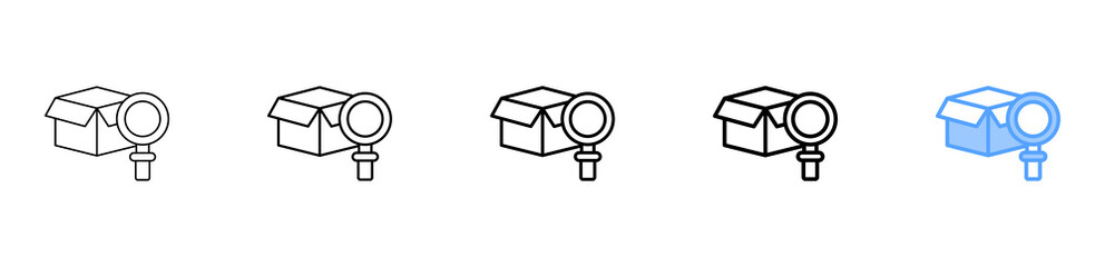 Product Search Icon Different Style Outline Collection Set 