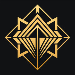 Golden star vector illustration on black abstract background