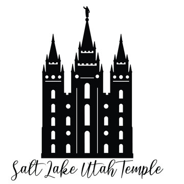 Salt Lake Utah LDS Temple SVG, Religious Vector illustration, Church silhouette cricut