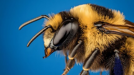 Macro Photography of Bee Closeup Detailed View