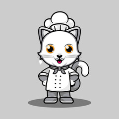 Cute Chef Cat Character ? Car...
