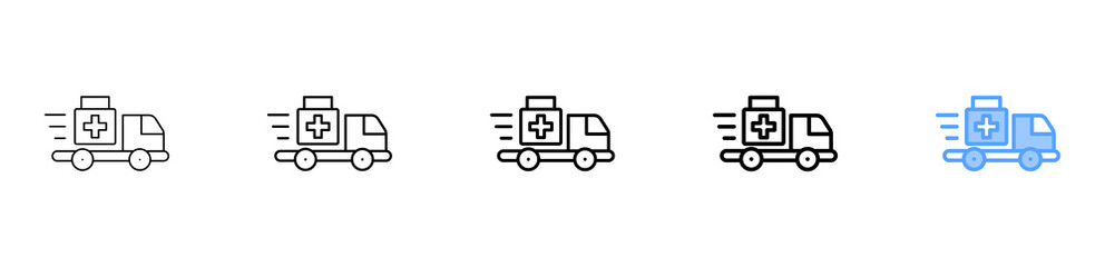 Medical Delivery Icon Different Style Outline Collection Set 