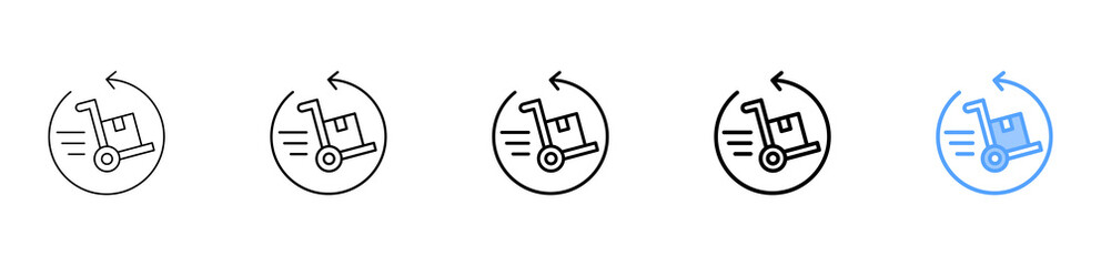 Delivery Easy Icon Different Style Outline Collection Set 