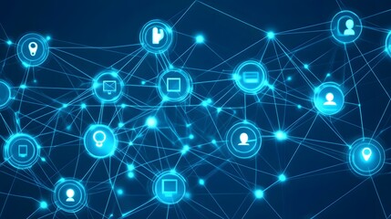 Abstract Network Global Connections Futuristic Technology Digital Communication