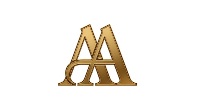 Golden AA Monogram Logo Design