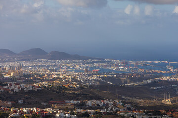 Obraz premium View of the seaside landscape. Pico de Bandama and Caldera on Gran Canaria in Spain