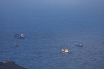 Obraz premium View of the seaside landscape. Pico de Bandama and Caldera on Gran Canaria in Spain