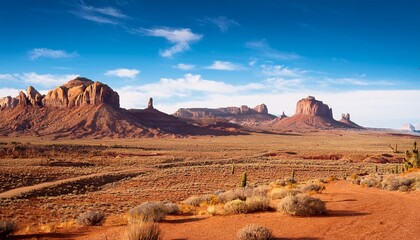 Fototapeta premium old american west desert and mountain background landscape