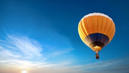 Fototapeta premium re max hot air balloon flame on isolated on blue sky room for text
